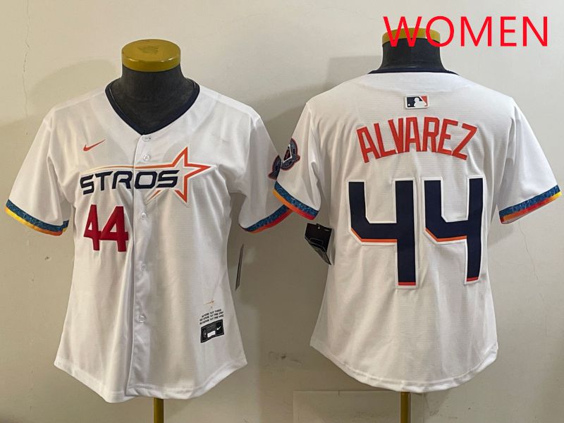 Women Houston Astros #44 Alvarez White Fourth generation Joint Name 2025 Nike MLB Jersey style 7